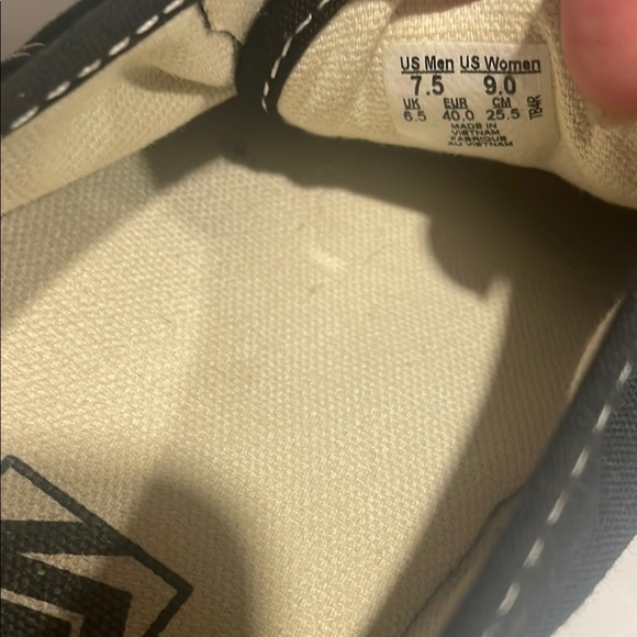 Unisex Vans Black Canvas Sneakers - Picture 6 of 7